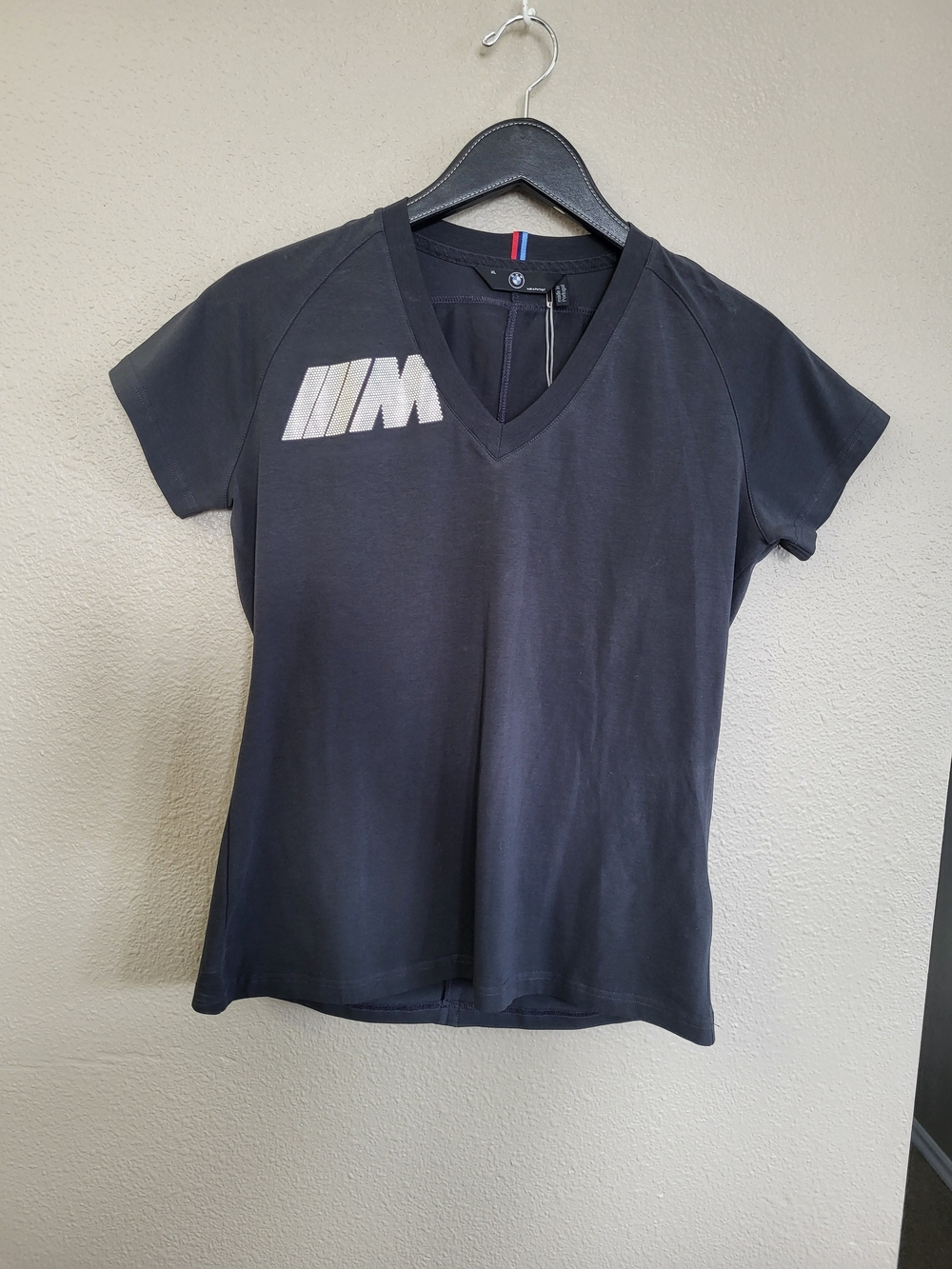 BMW M Women's Navy V-Neck Logo Tee NWT